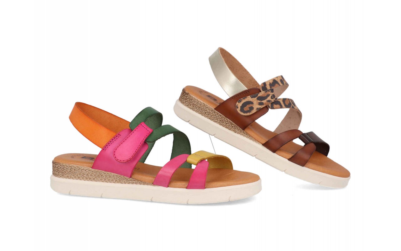 SANDALIA PARA SEÑORA EN PIEL CON PLANTA DE GEL VARIOS COLORES-FABRICADO EN ESPAÑA