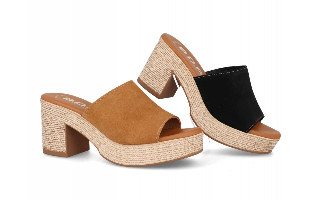 ZUECO PARA SEÑORA EN ANTELINA DE VARIOS COLORES PLANTA DE GEL EN PIEL CON TACON DE 8CM-FABRICADO EN ESPAÑA