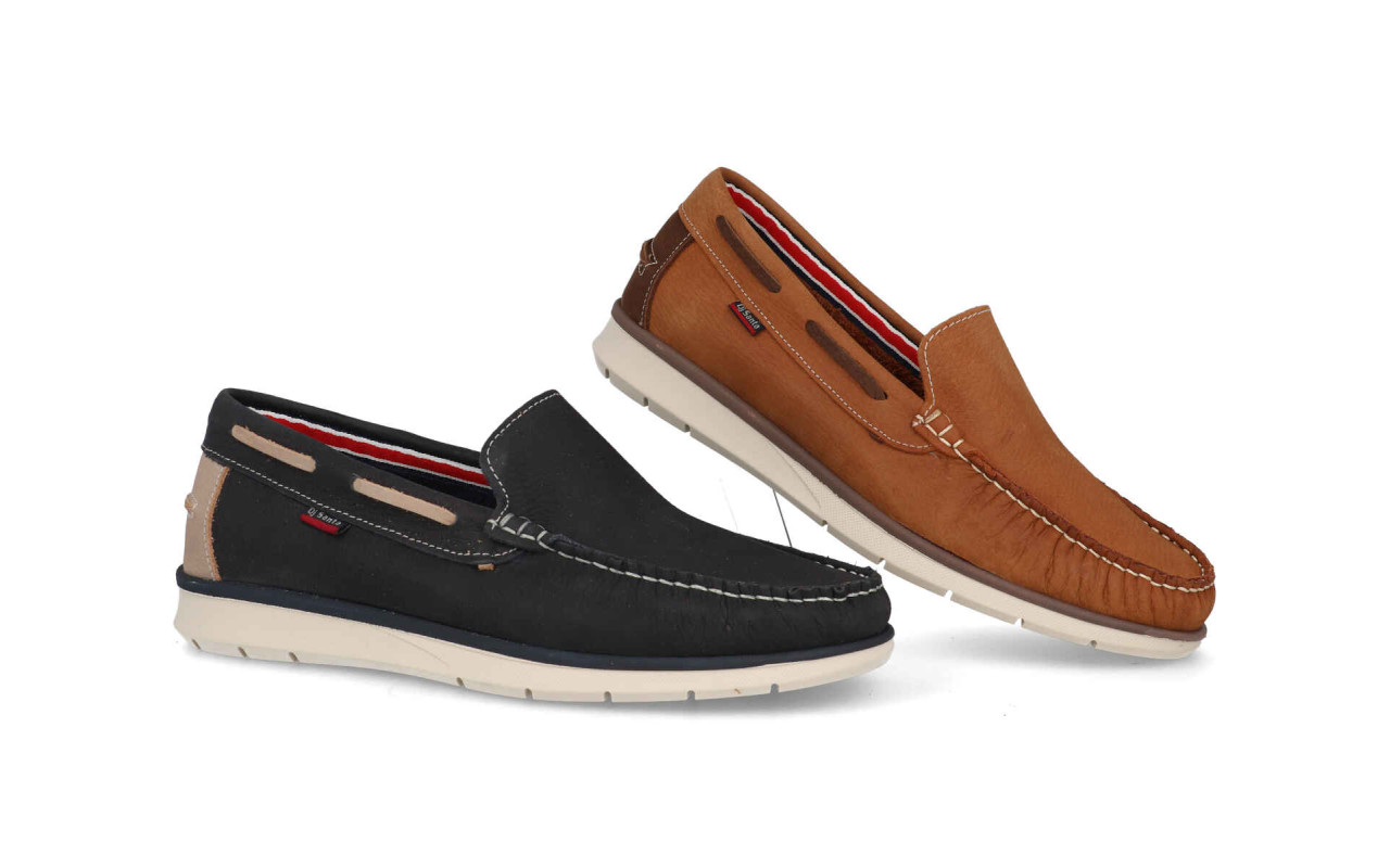 NAUTICO EN PIEL PARA CABALLERO EN VARIOS COLORES-FABRICADO EN ESPAÑA