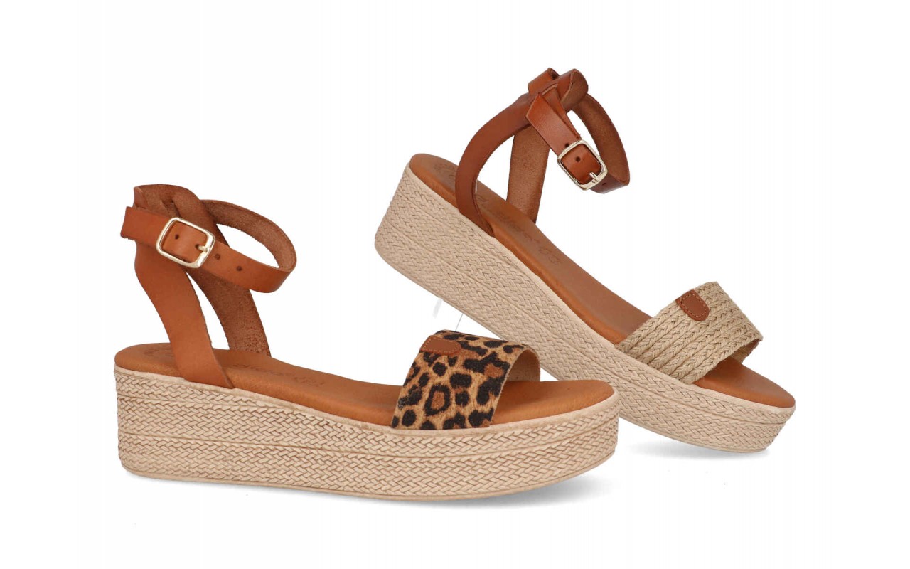 SANDALIA PARA SEÑORA PALA Y TALON EN VARIOS COLORES PLANTA DE GEL CUÑA MEDIA-FABRICADO EN ESPAÑA