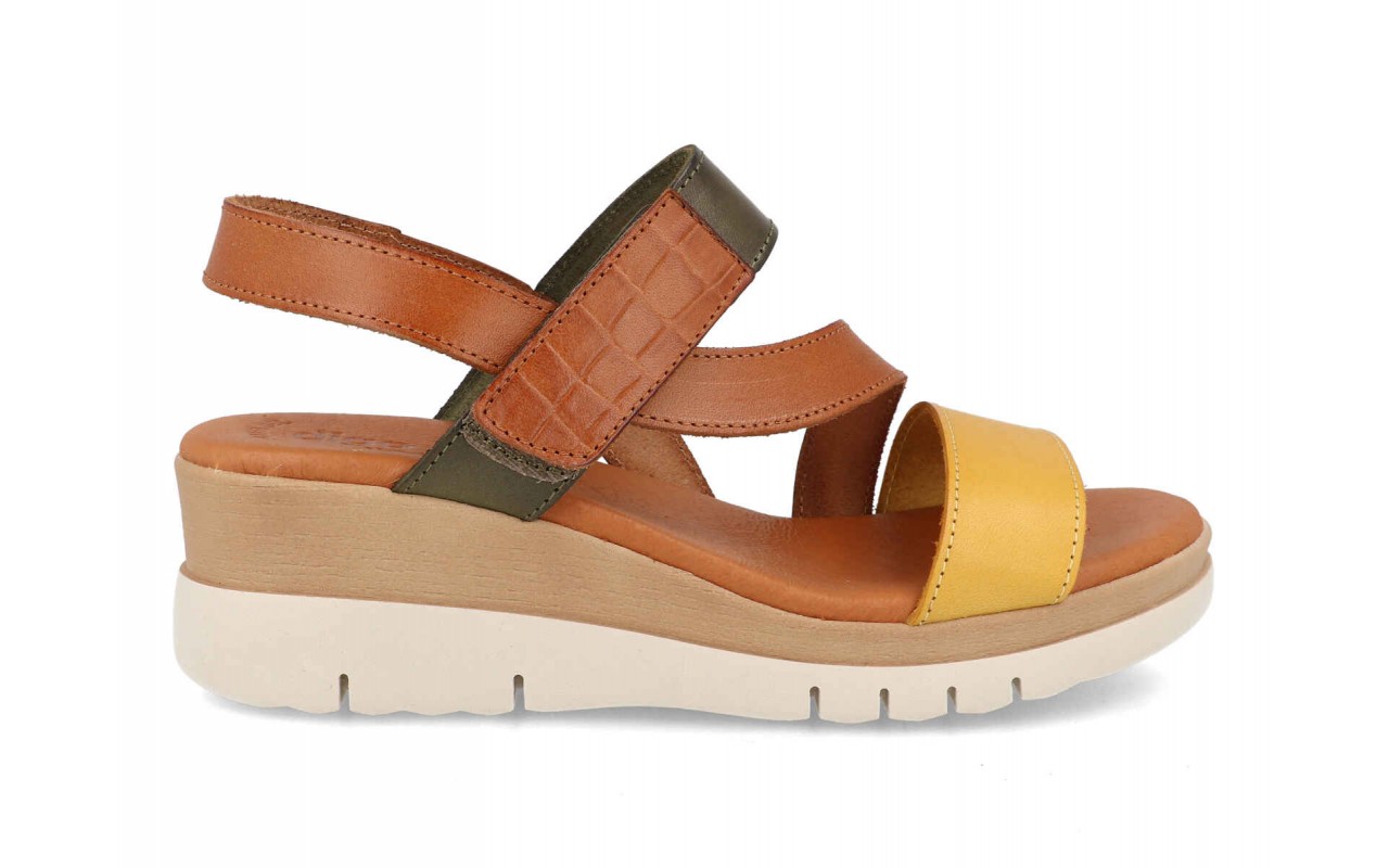 SANDALIA PARA SEÑORA EN PIEL VARIOS COLORES PLANTA DE GEL CUÑA MEDIA-FABRICADO EN ESPAÑA 4 SANDALIA PARA SEÑORA EN PIEL VARIOS COLORES PLANTA DE GEL CUÑA MEDIA-FABRICADO EN ESPAÑA - Imagen 4