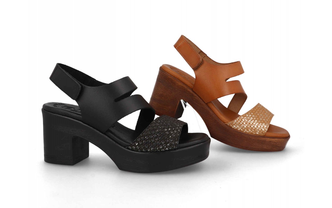 SANDALIA PARA SEÑORA EN PIEL DE VARIOS COLORES CON PLANTA DE GEL Y TACON DE 7CM-FABRICADO EN ESPAÑA