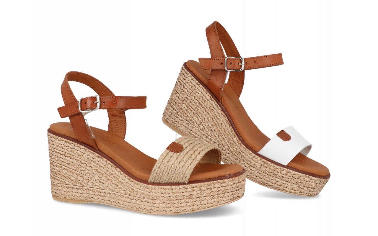 SANDALIA PARA SEÑORA PALA Y TALON VARIOS COLORES PLANTA DE GEL Y CUÑA DE 8CM-FABRICADO EN ESPAÑA