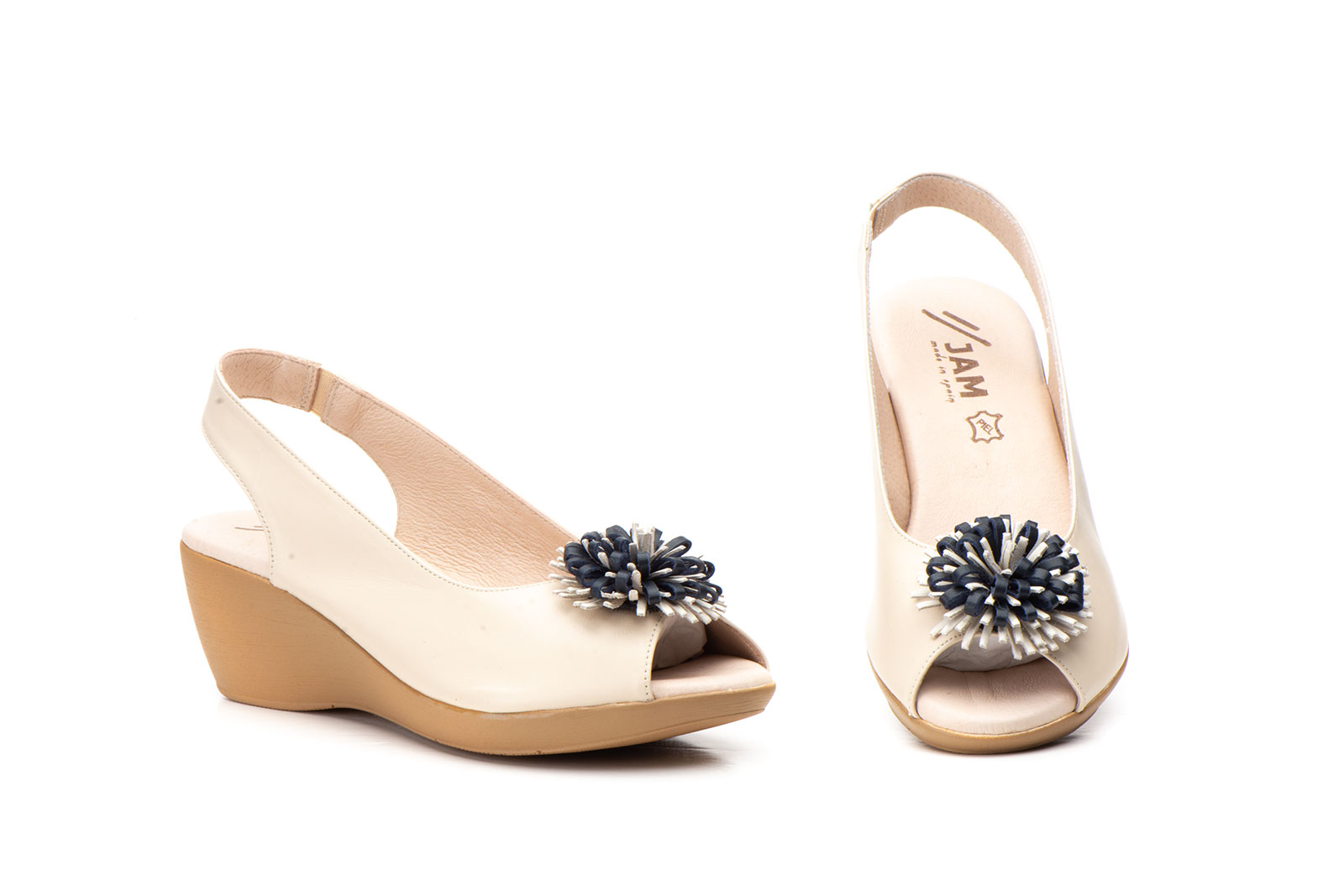 SANDALIA PARA SEÑORA CON CUÑA EN PIEL VARIOS COLORES CON PLANTA DE GEL-FABRICADO EN ESPAÑA