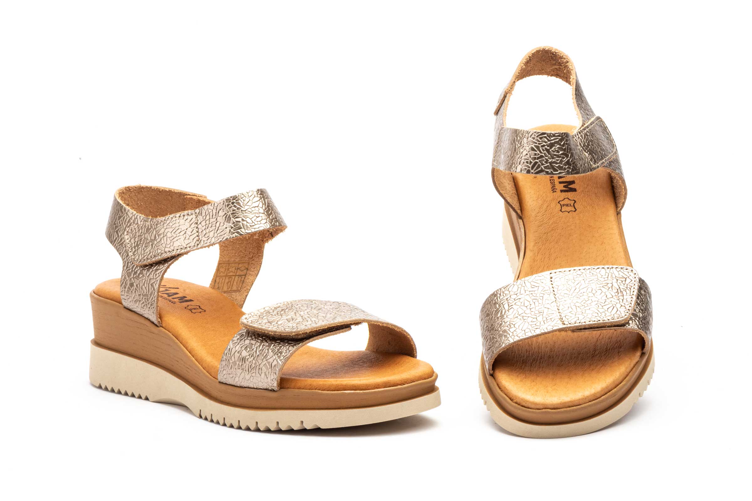 SANDALIA PARA SEÑORA CUÑA MEDIA CON PLANTA DE GEL EN PIEL DE VARIOS COLORES-FABRICADO EN ESPAÑA 3 SANDALIA PARA SEÑORA CUÑA MEDIA CON PLANTA DE GEL EN PIEL DE VARIOS COLORES-FABRICADO EN ESPAÑA - Imagen 3