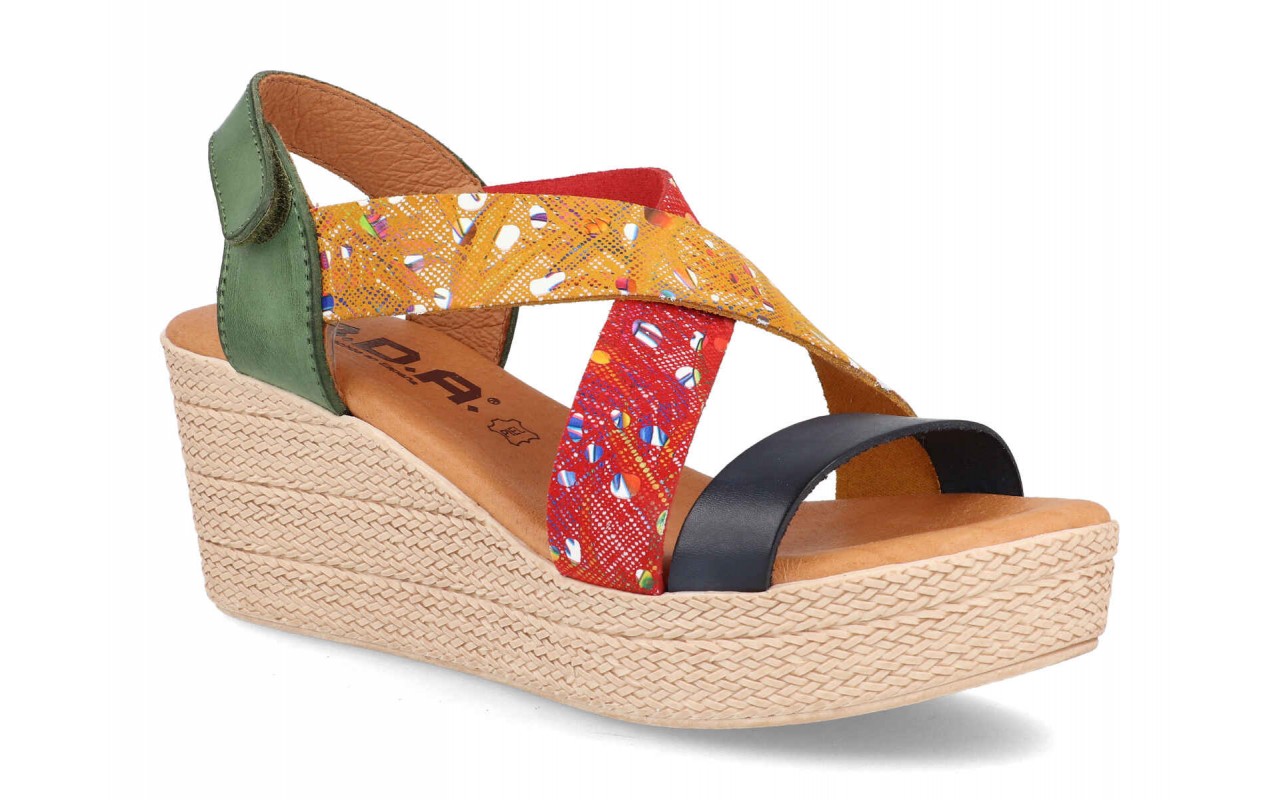 SANDALIA SEÑORA CON CUÑA EN PIEL 2 COLORES DISPONIBLES HECHO EN ESPAÑA