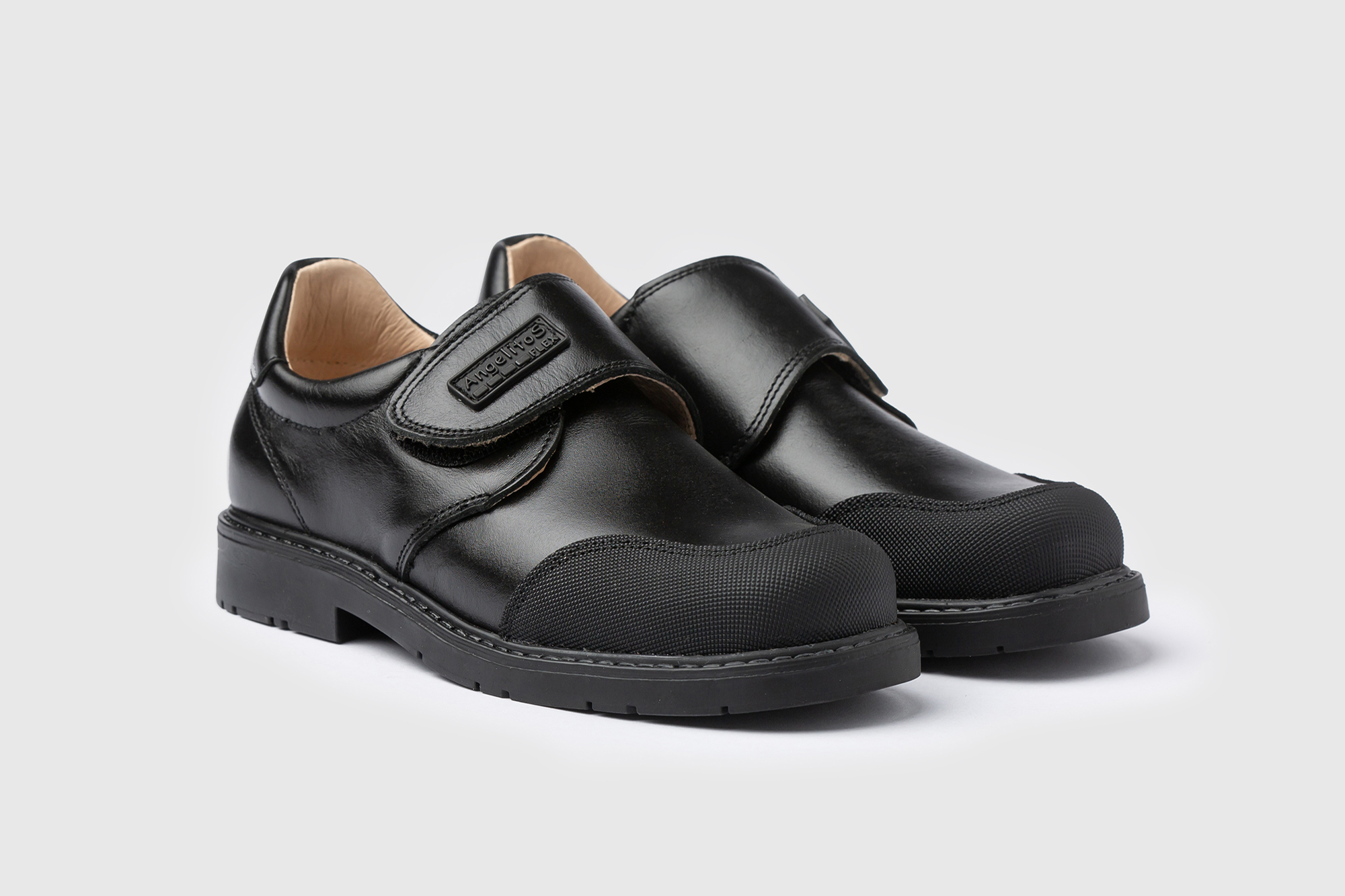 Zapato Colegial Napa Velcro Angelitos 452 (22-42)