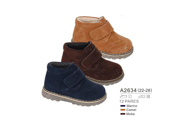 Botas de niño en serraje con velcro Bubble A2634 (22-28)