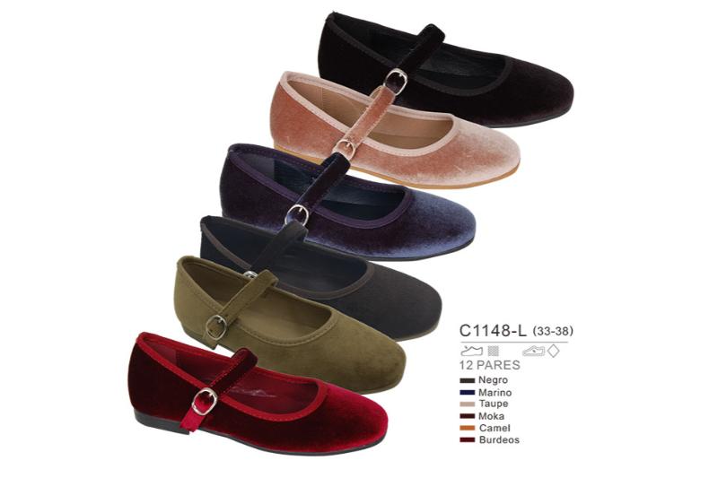 Merceditas de terciopelo con hebilla para niña bubble – C1148-L (33-38)
