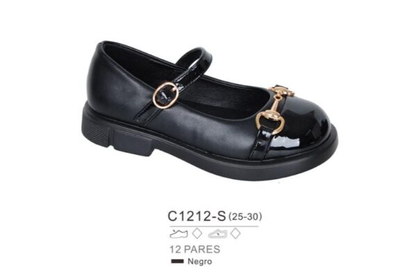Merceditas negras elegantes para niña bubble – C1212S (25-30)