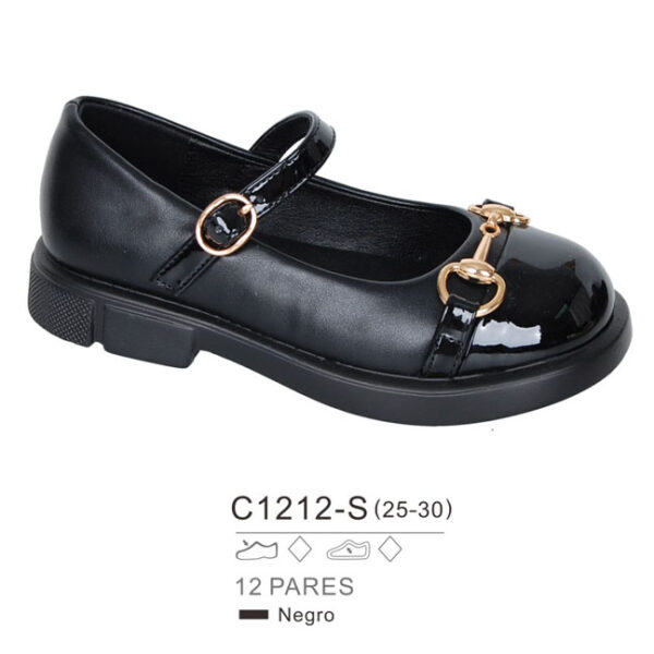 Merceditas negras elegantes para niña bubble – C1212S (25-30) - Image 2