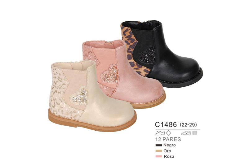 Botines con corazón para niña – Modelo C1486 de bubble (22-29)