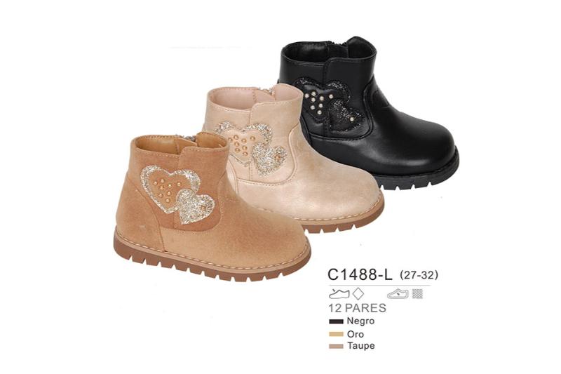 Botines con corazones para niña – Modelo C1488-L de bubble (27-32)