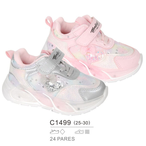 Zapatillas con luz para niña – Modelo C1499 de bubble (25-30) - Imagen 2