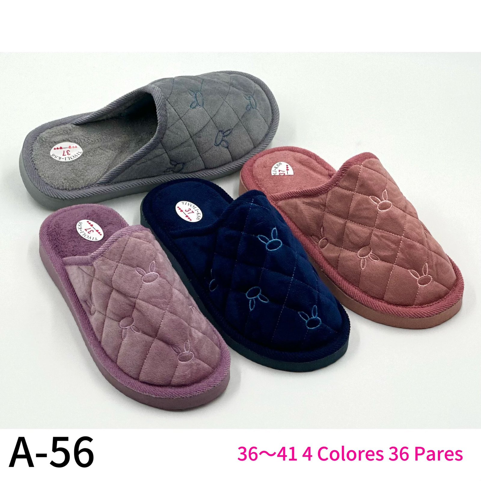 Zapatilla de casa mujer REF. A-56 –/par – Caja surtida de 36 pares