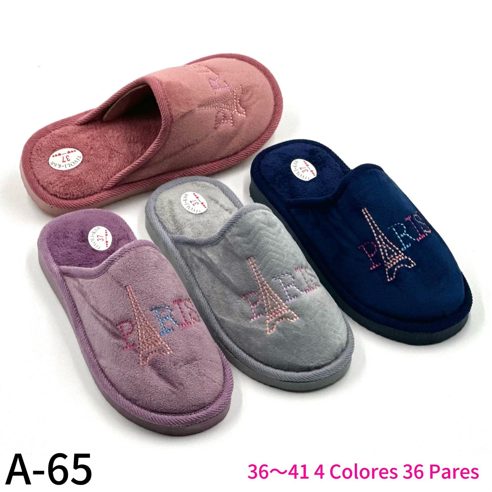 Zapatilla de casa mujer REF. A-65 –/par – Caja surtida de 36 pares