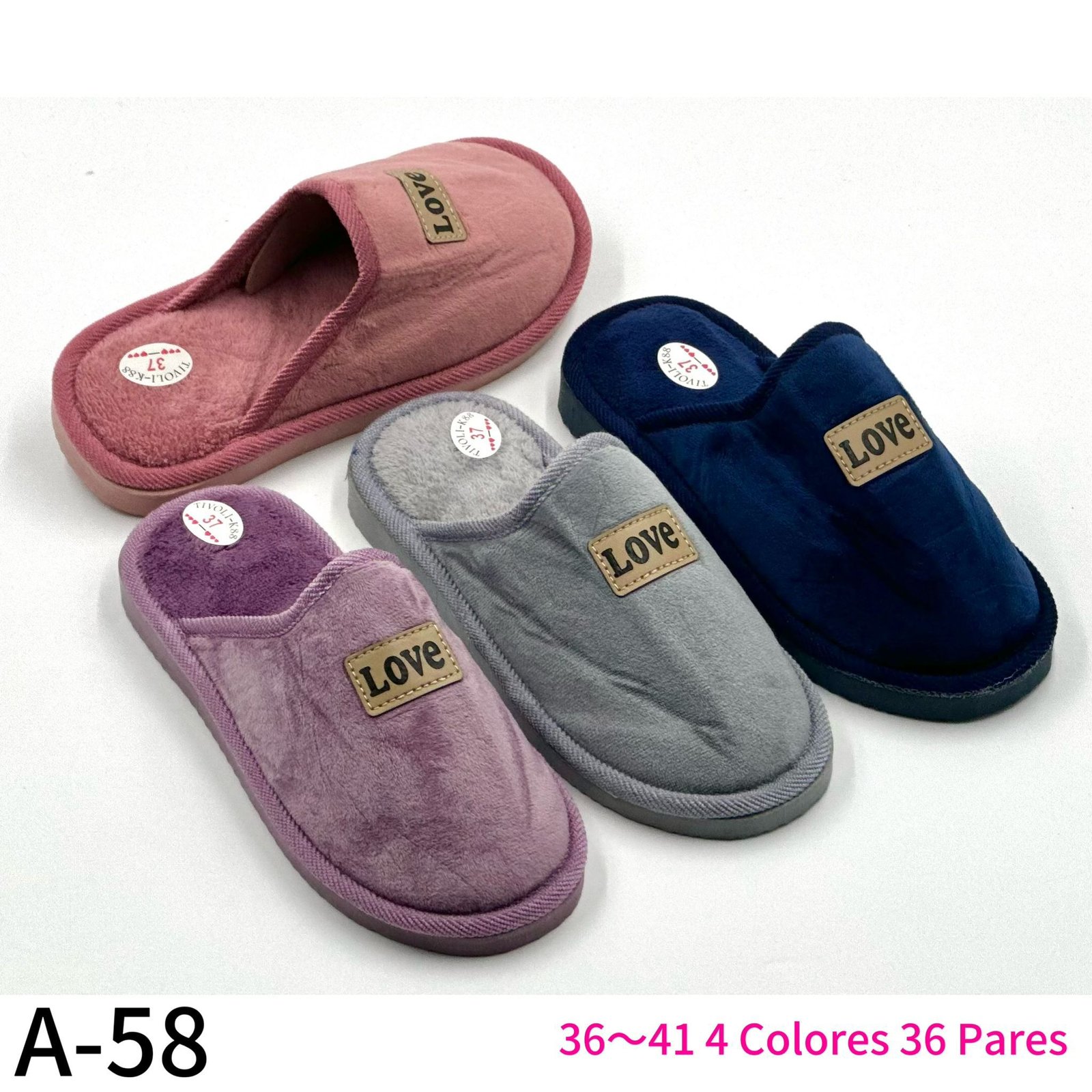 Zapatilla de casa mujer REF. A-58 –/par – Caja surtida de 36 pares
