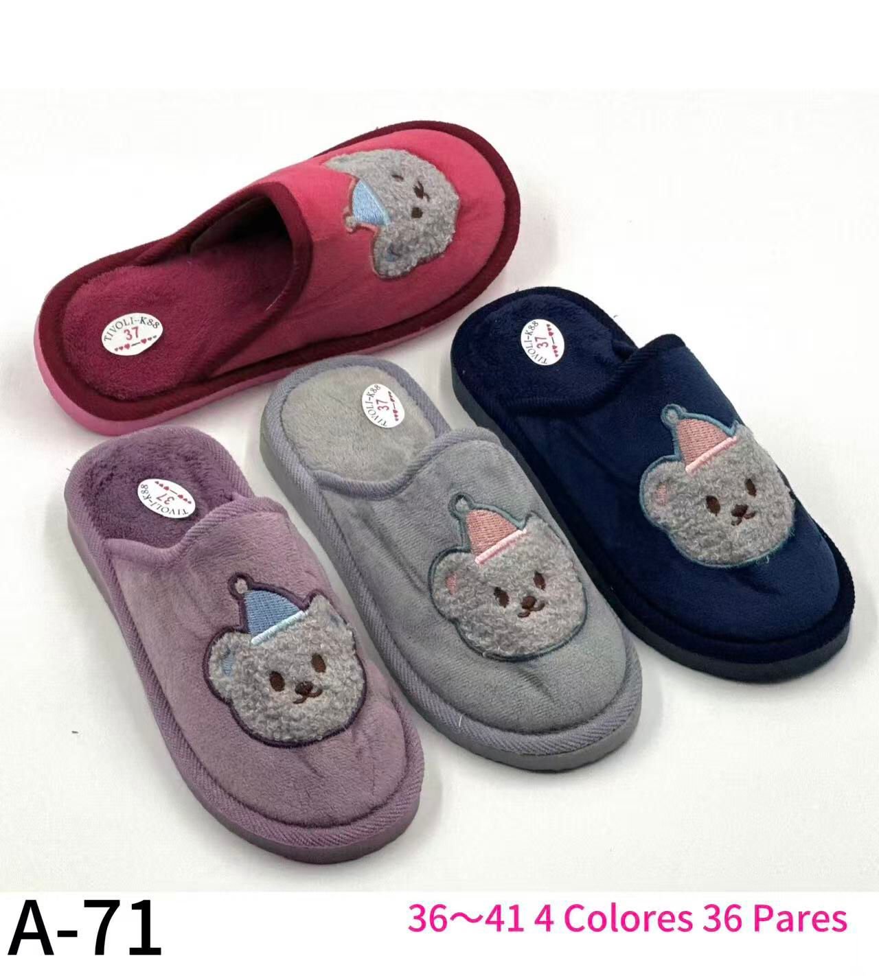 Zapatilla de casa mujer REF. A-71 –/par – Caja surtida de 36 pares