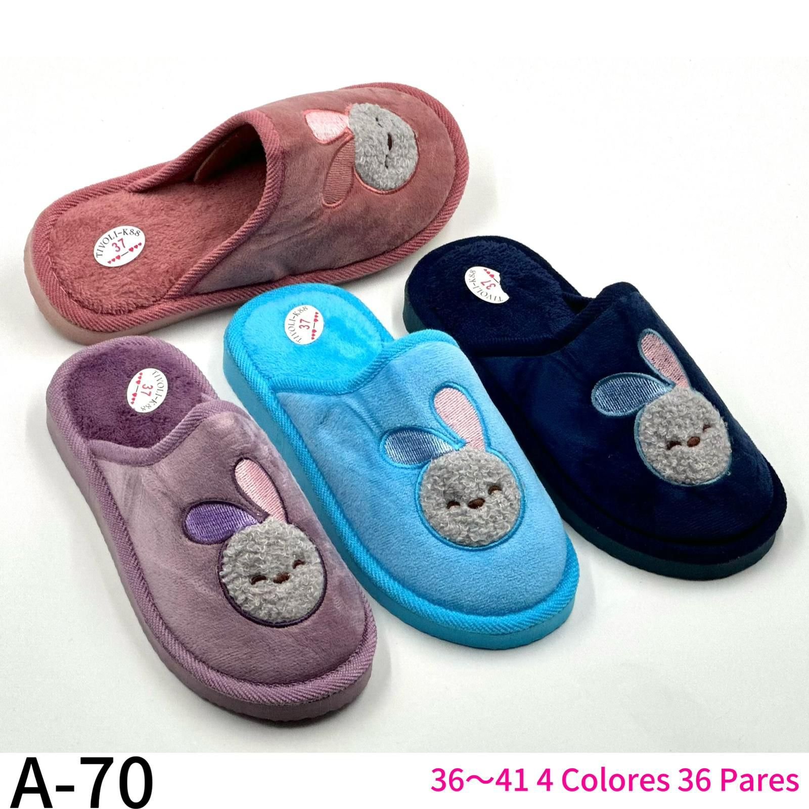 Zapatilla de casa mujer REF. A-70 –/par – Caja surtida de 36 pares