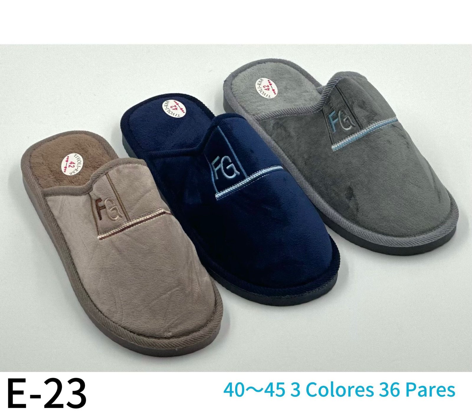 Zapatilla de casa hombre REF. E-23 – 2,95 €/par – Caja surtida de 36 pares
