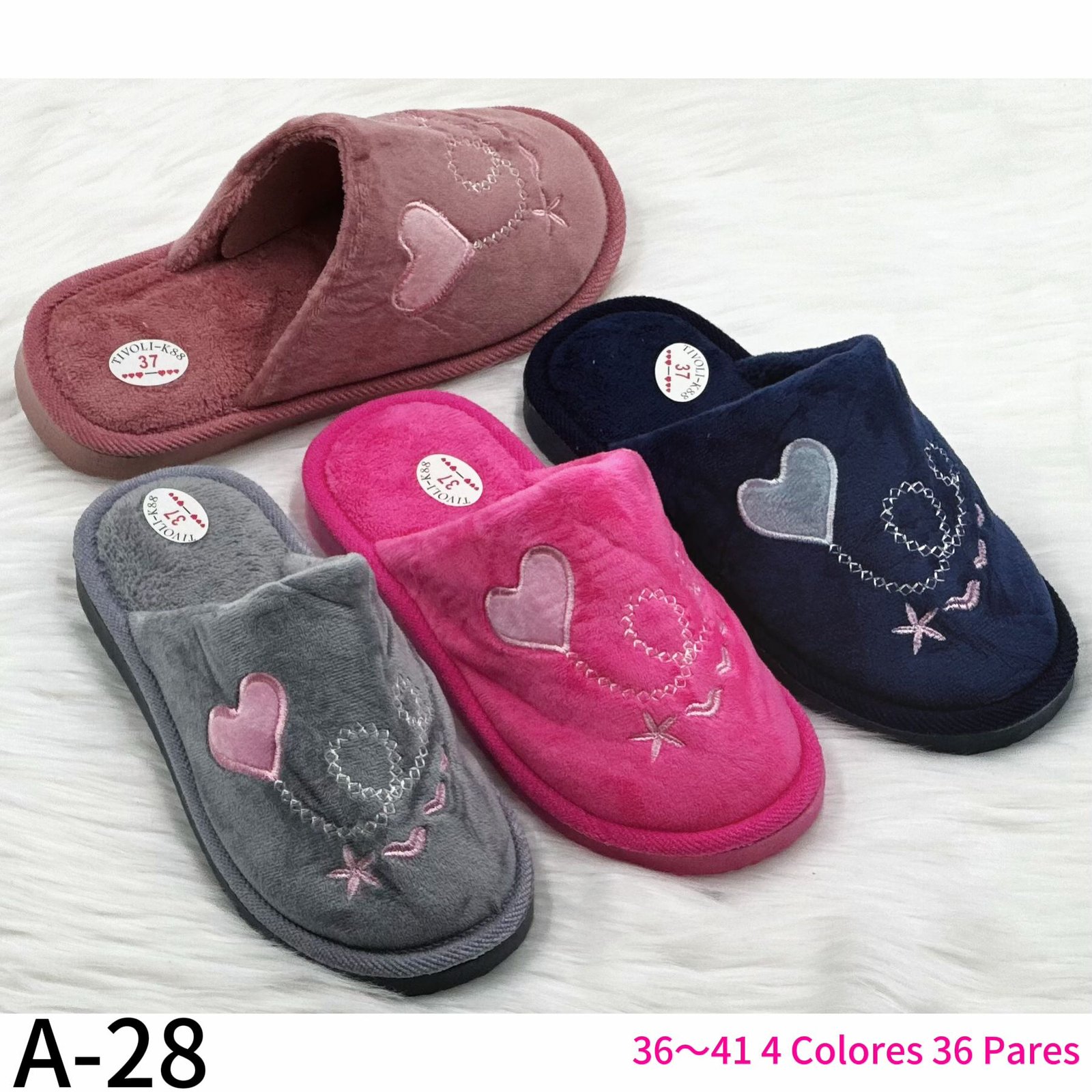 Zapatilla de casa mujer REF. A-28 –/par – Caja surtida de 36 pares